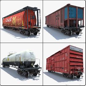 Train 4 Freight Cars